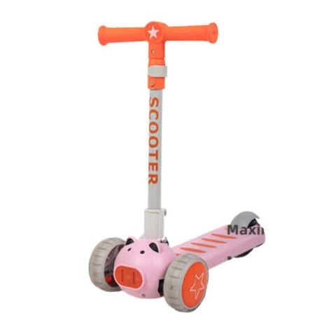 ΠΑΙΔΙΚΟ ΤΡΙΤΡΟΧΟ ΠΑΤΙΝΙ ΡΟΖ-ΠΟΡΤΟΚΑΛΙ ΜΕ LED ΦΩΤΑΚΙΑ ΣΤΙΣ ΡΟΔΕΣ XKG-008