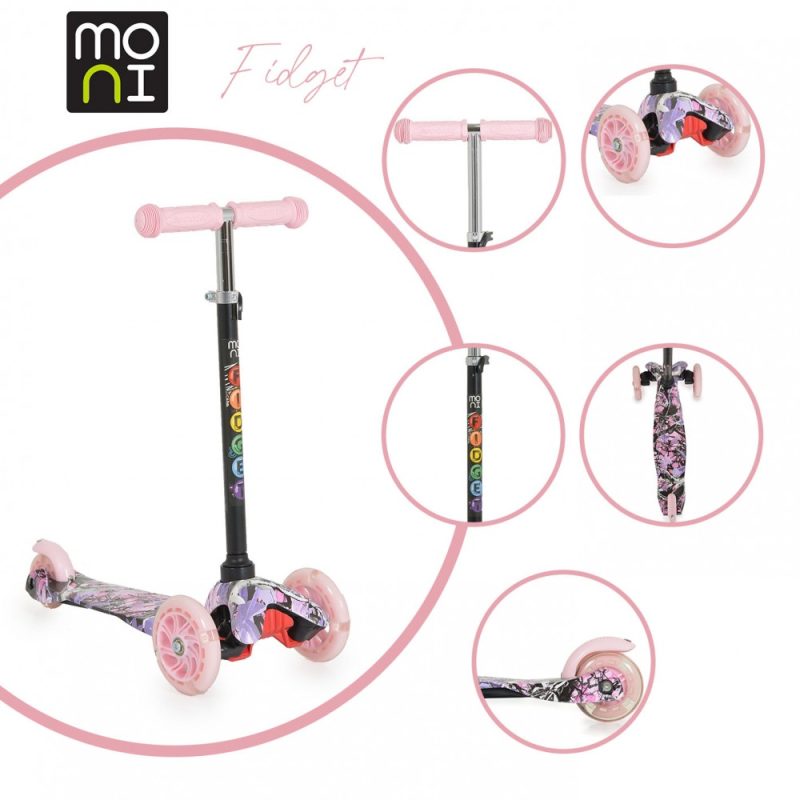 BYOX FIDGET ΠΑΙΔΙΚΟ ΠΑΤΙΝΙ SCOOTER ΜΕ 3 ΤΡΟΧΟΥΣ LED PINK 109521