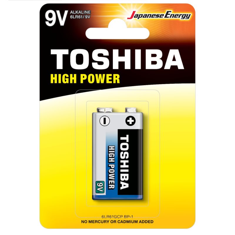 TOSHIBA HIGH POWER ΑΛΚΑΛΙΚΗ ΜΠΑΤΑΡΙΑ  9V 1TEMAXIΟ 6LR61GCP BP-1