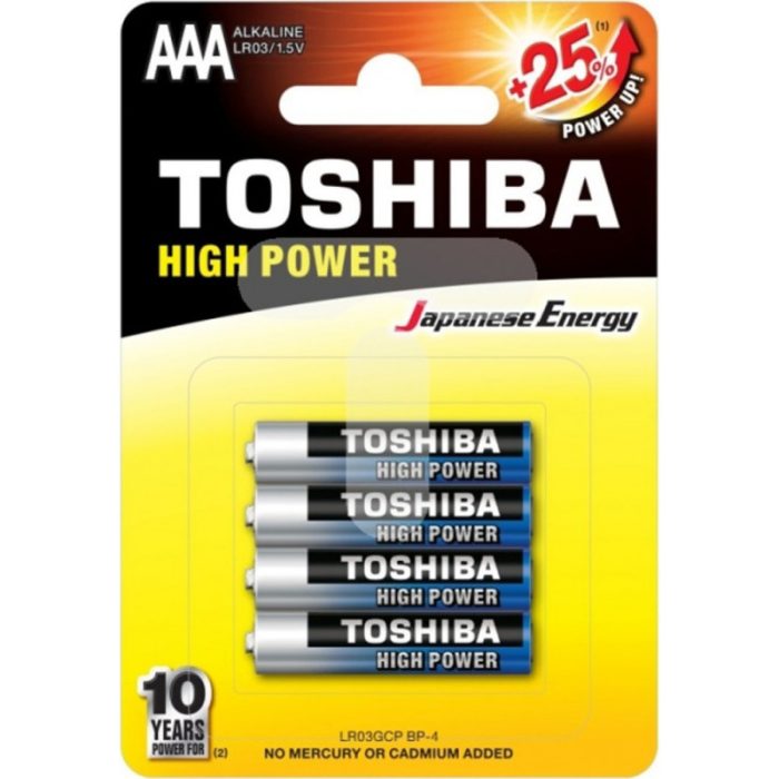4904530592607-1.jpg TOSHIBA HIGH POWER ΑΛΚΑΛΙΚΕΣ ΜΠΑΤΑΡΙΕΣ ΑΑΑ 1.5V 4TEMAXIA LR03GCP BP-4