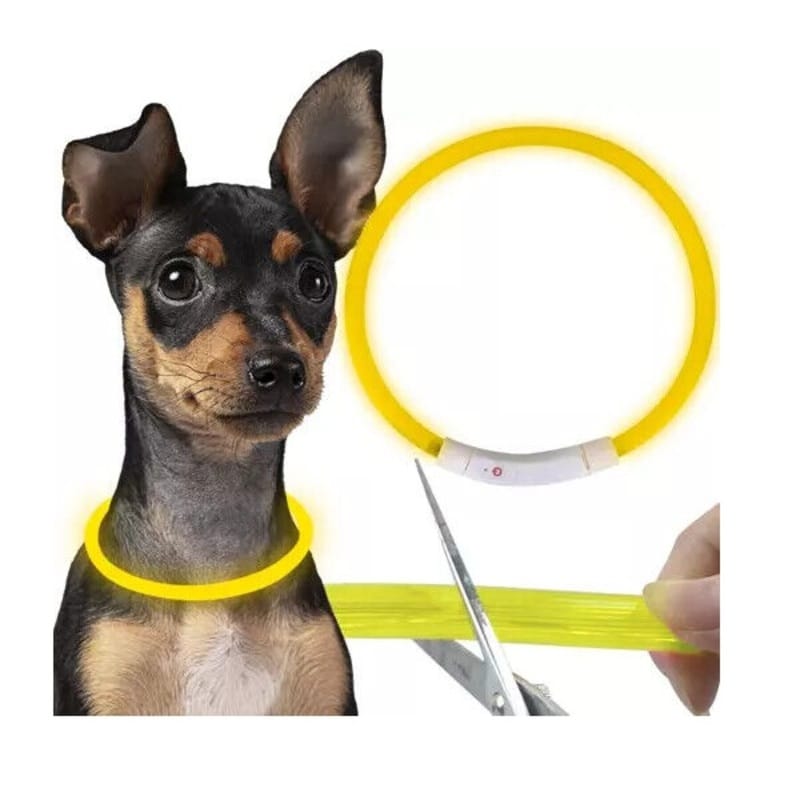 PURLOV ΚΟΛΑΡΟ ΣΚΥΛΟΥ ΦΩΤΙΖΟΜΕΝΟ 12mm x 70cm ΚΙΤΡΙΝΟ 21631