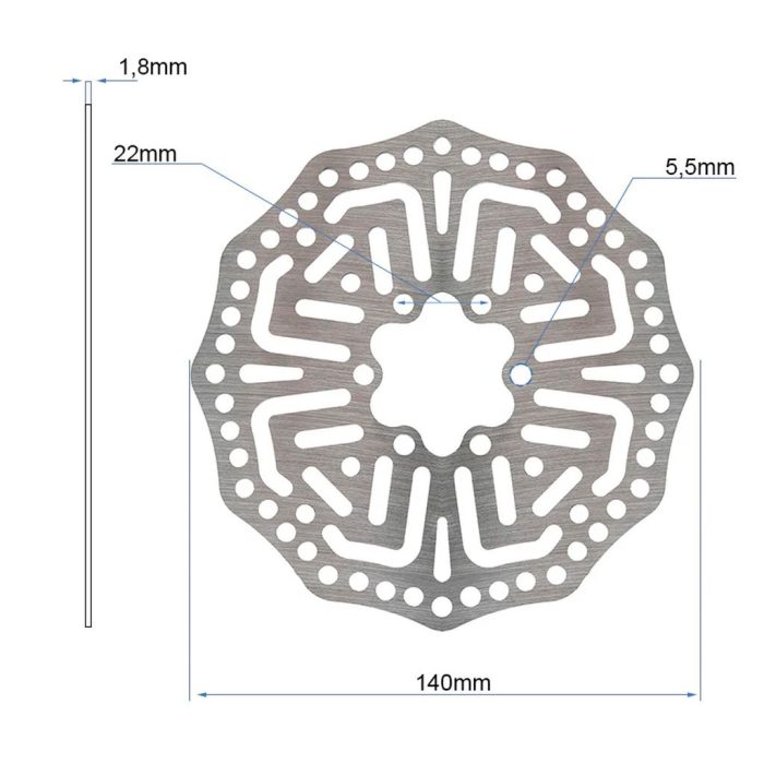8435764434822-1.jpg eWHEEL ΔΙΣΚΟΠΛΑΚΑ EWD004 ΓΙΑ ΗΛΕΚΤΡΙΚΑ ΠΑΤΙΝΙΑ KUKIRIN G2 PRO (140mm) 6 ΒΙΔΕΣ EWM700