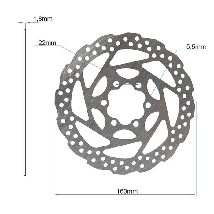 8435764435102-1.jpg eWHEEL ΔΙΣΚΟΠΛΑΚΑ EWD003 ΓΙΑ ΗΛΕΚΤΡΙΚΑ ΠΑΤΙΝΙΑ/ΠΟΔΗΛΑΤΑ (160mm) 6 ΒΙΔΕΣ EWM728