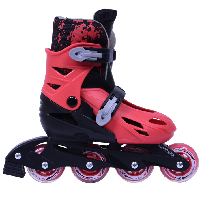 ΑΘΛΟΠΑΙΔΙΑ 3Κ ΠΑΤΙΝΙΑ ROLLER SKATES ΑΥΞΟΜΕΙΟΥΜΕΝΑ IN-LINE ΚΟΚΚΙΝΟ/ΜΑΥΡΟ (No 35-38)