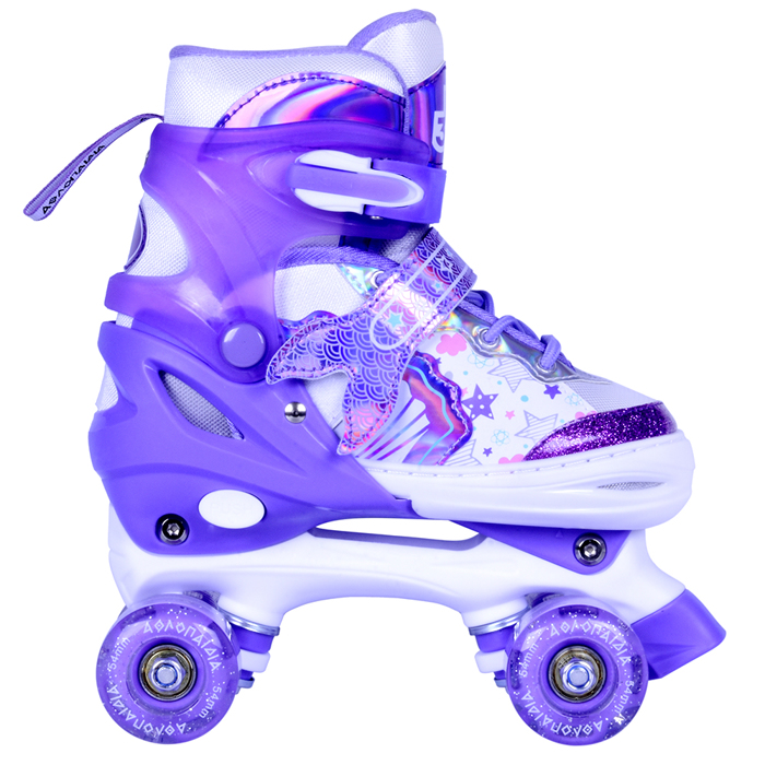ΑΘΛΟΠΑΙΔΙΑ 3Κ ΠΑΤΙΝΙΑ ROLLER SKATES ΑΥΞΟΜΕΙΟΥΜΕΝΑ ΛΙΛΑ ΦΩΤΙΖΟΜΕΝΑ ΡΟΔΑΚΙΑ (No 35-38)